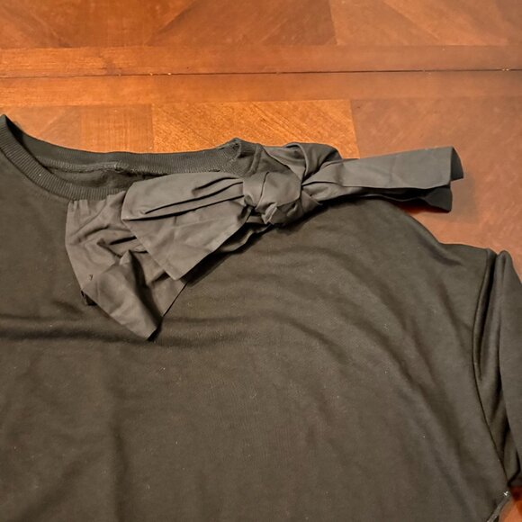 Luxe & Leather By Madonna & Co. Black Sweatshirt With Bow Detail Women medium - Picture 5 of 8